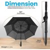 Serenelife 62'' Automatic Open Large Golf Umbrella - Double Canopy Vented Umbrella, Virtually Windproof SLGZUMBRELLA